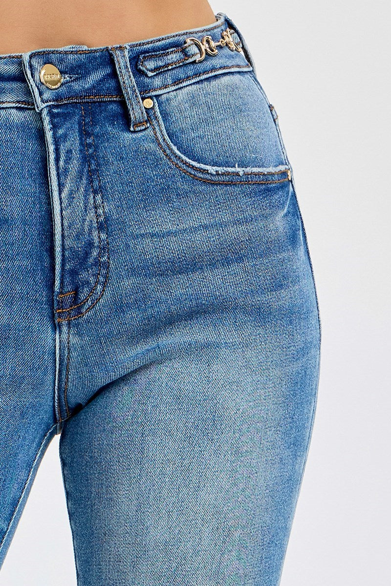 Straight Leg Risen Jeans