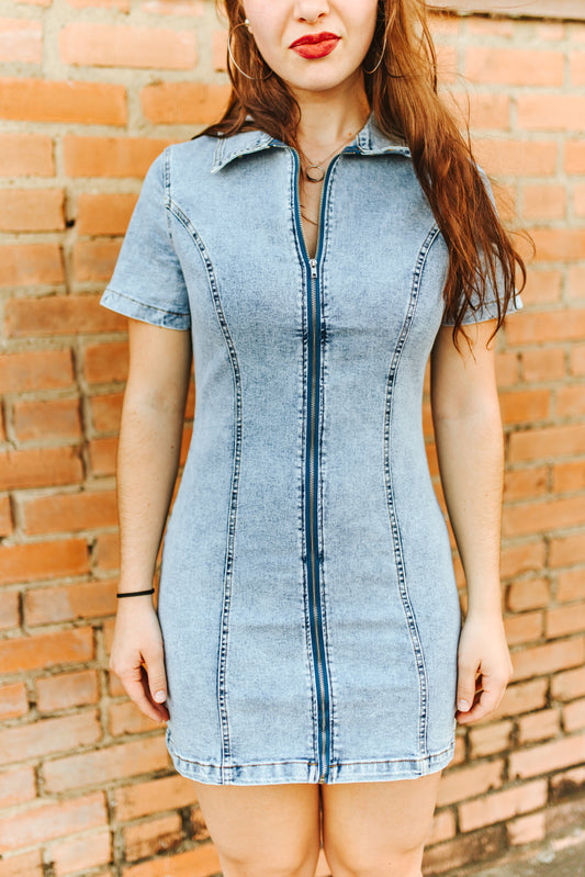 Rodeo date night light wash dress