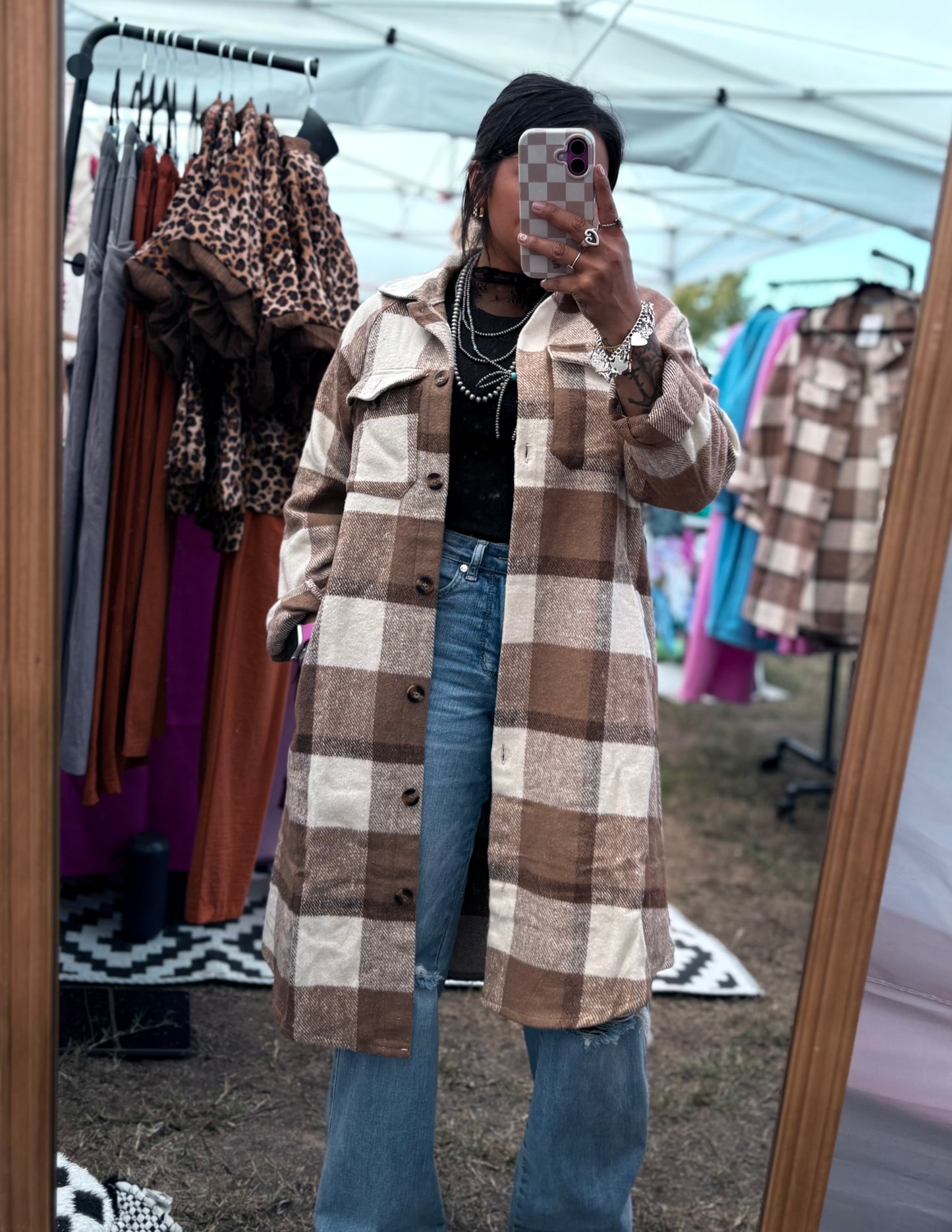 Brown plaid Coat