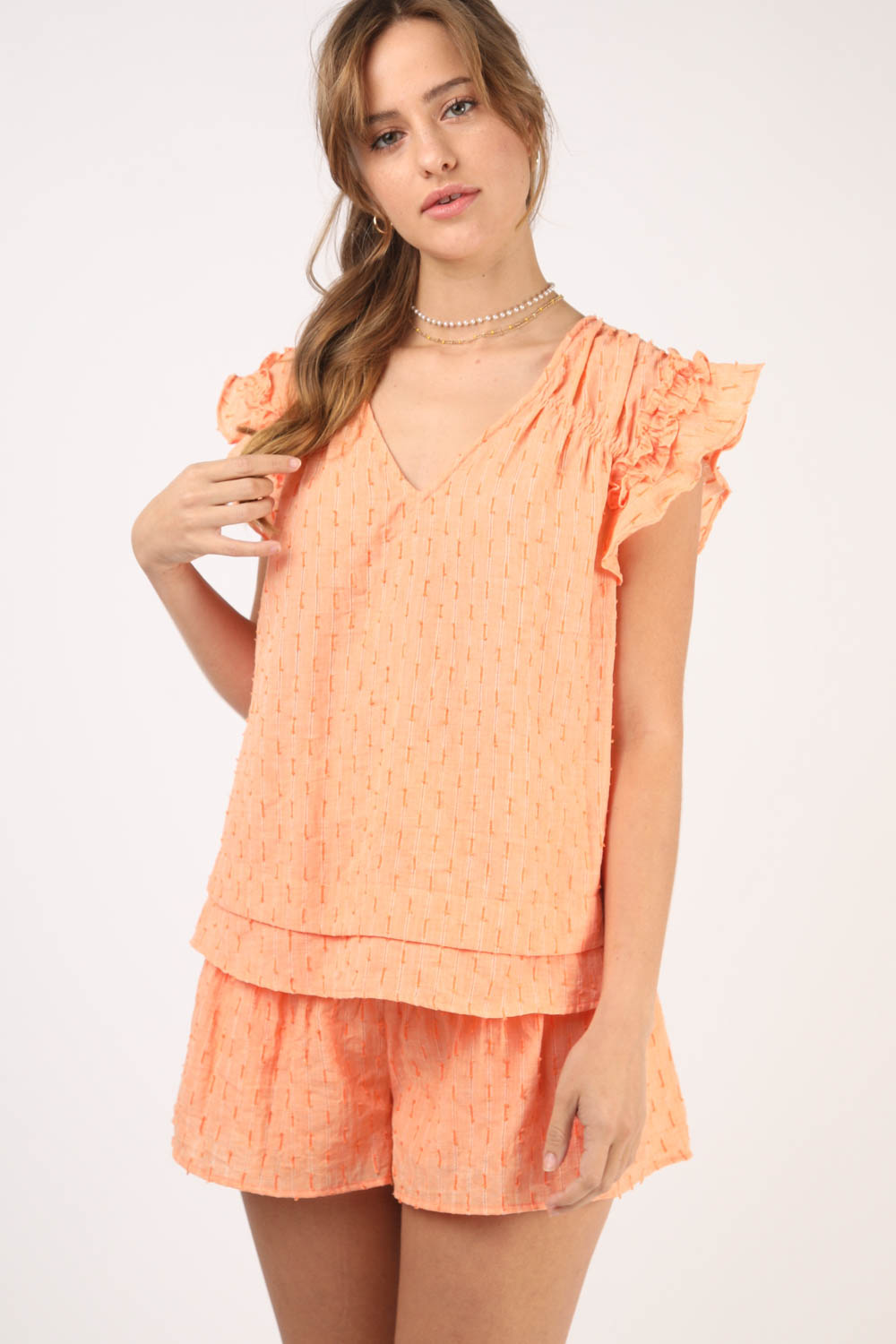 Solid Cotton Woven Top Set