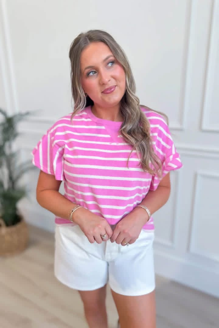 Oversize stripe knit top