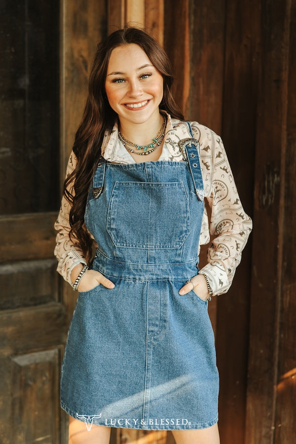 Around Town Denim overall dress